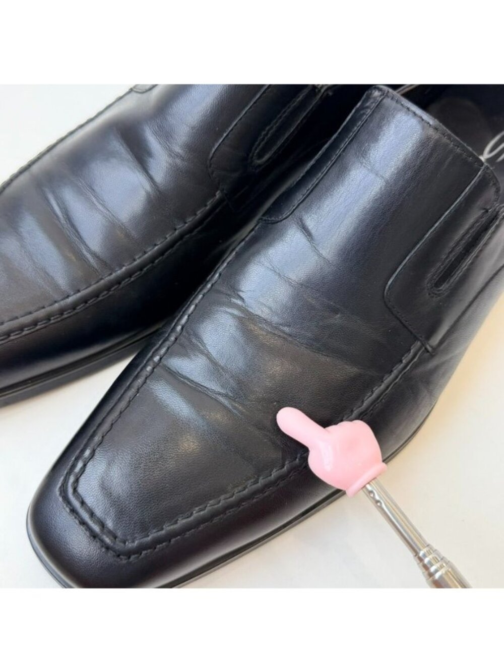 Santoni Leather Slip-On Dress Loafers Men's Size 10D Black Made In Italy - Picture 10 of 10